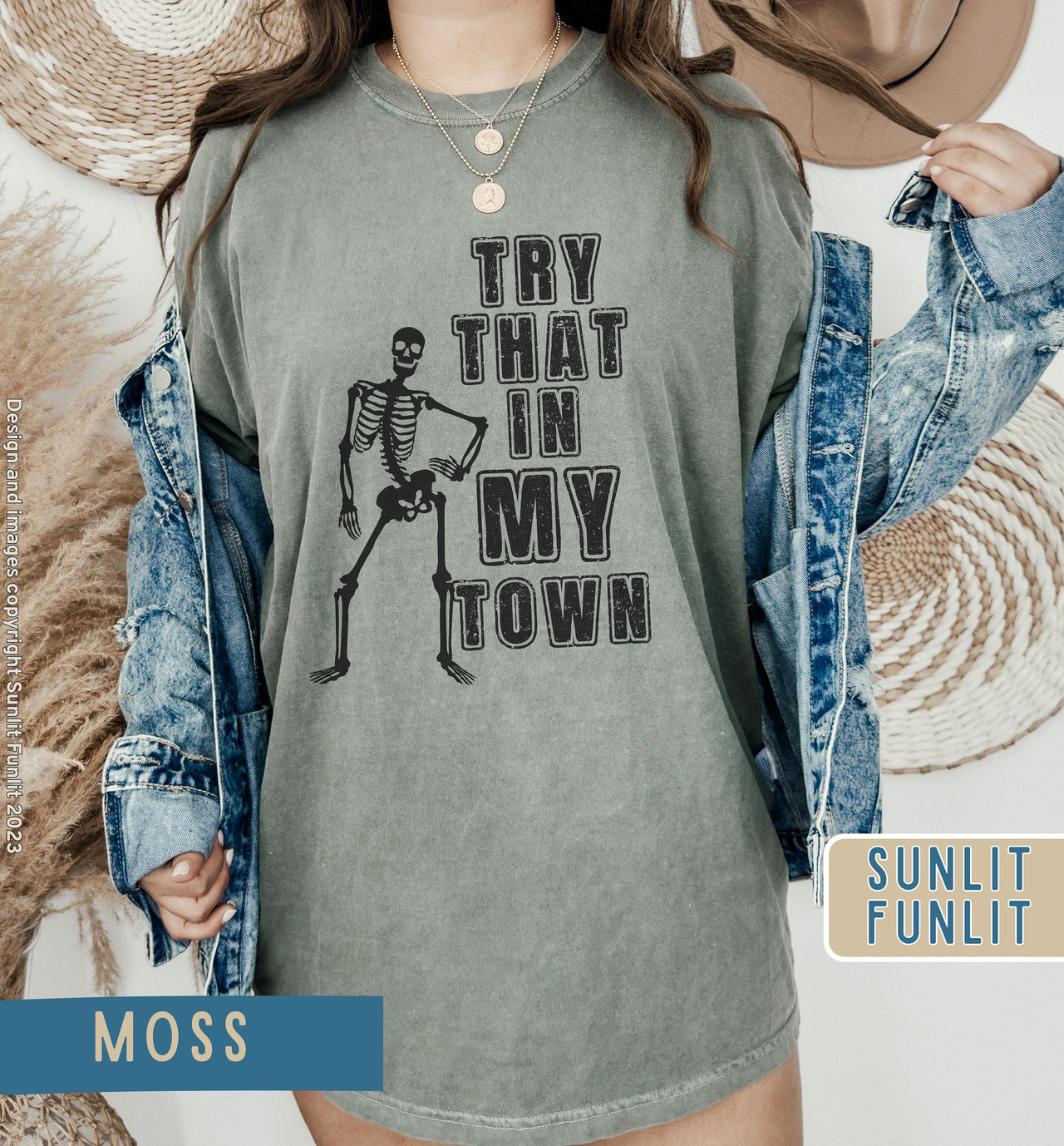 Try That in My Town Shirt | Country Concert Shirt | Western Skeleton Tee