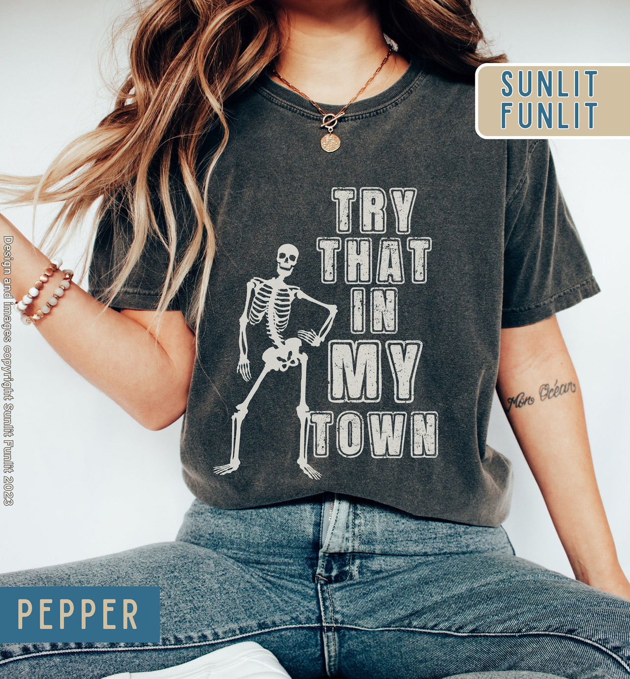 Try That in My Town Shirt | Country Concert Shirt | Western Skeleton Tee