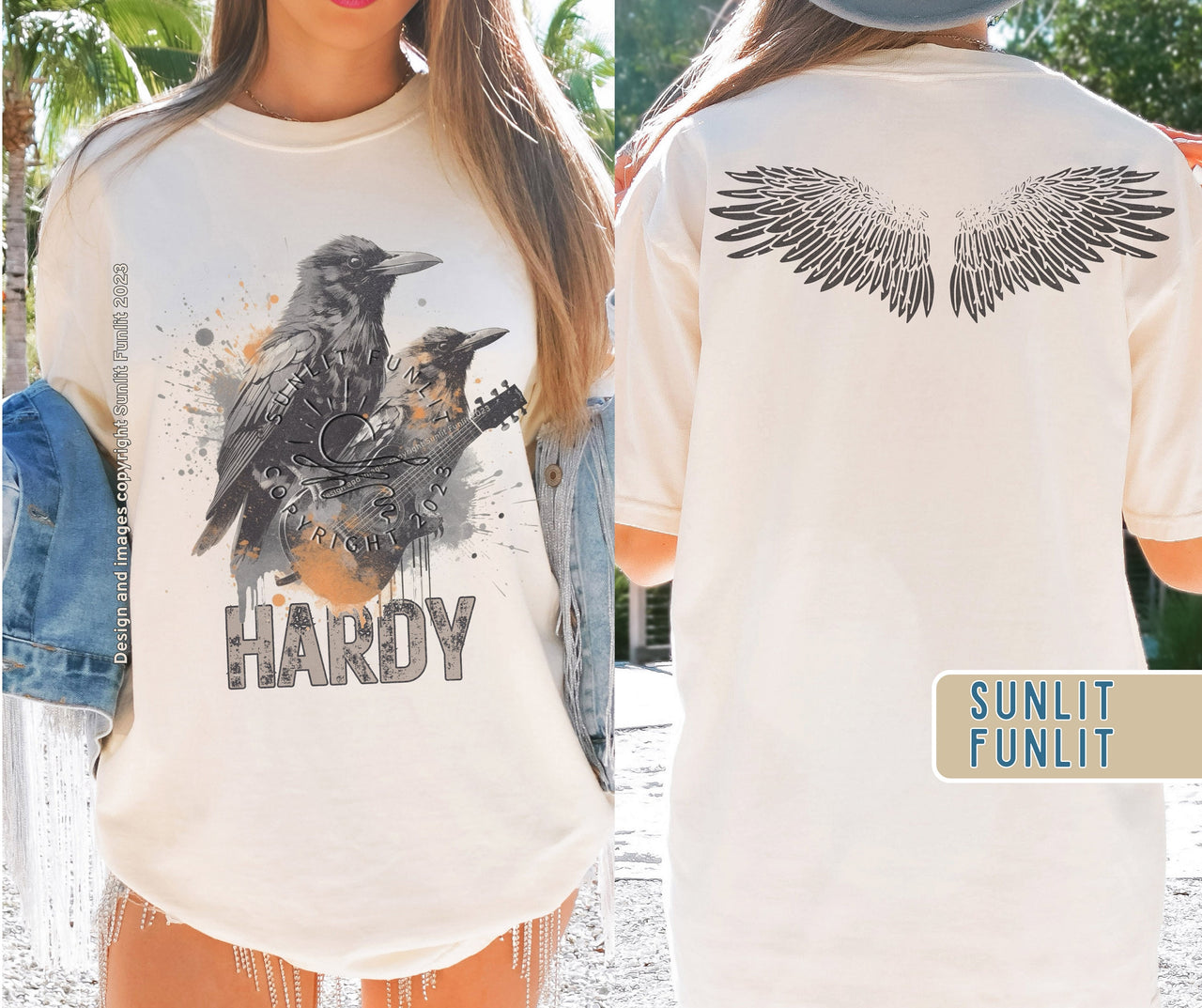 Hardy Shirt for Concert | Mockingbird and the Crow | Two Sided Tee - SunlitFunlit