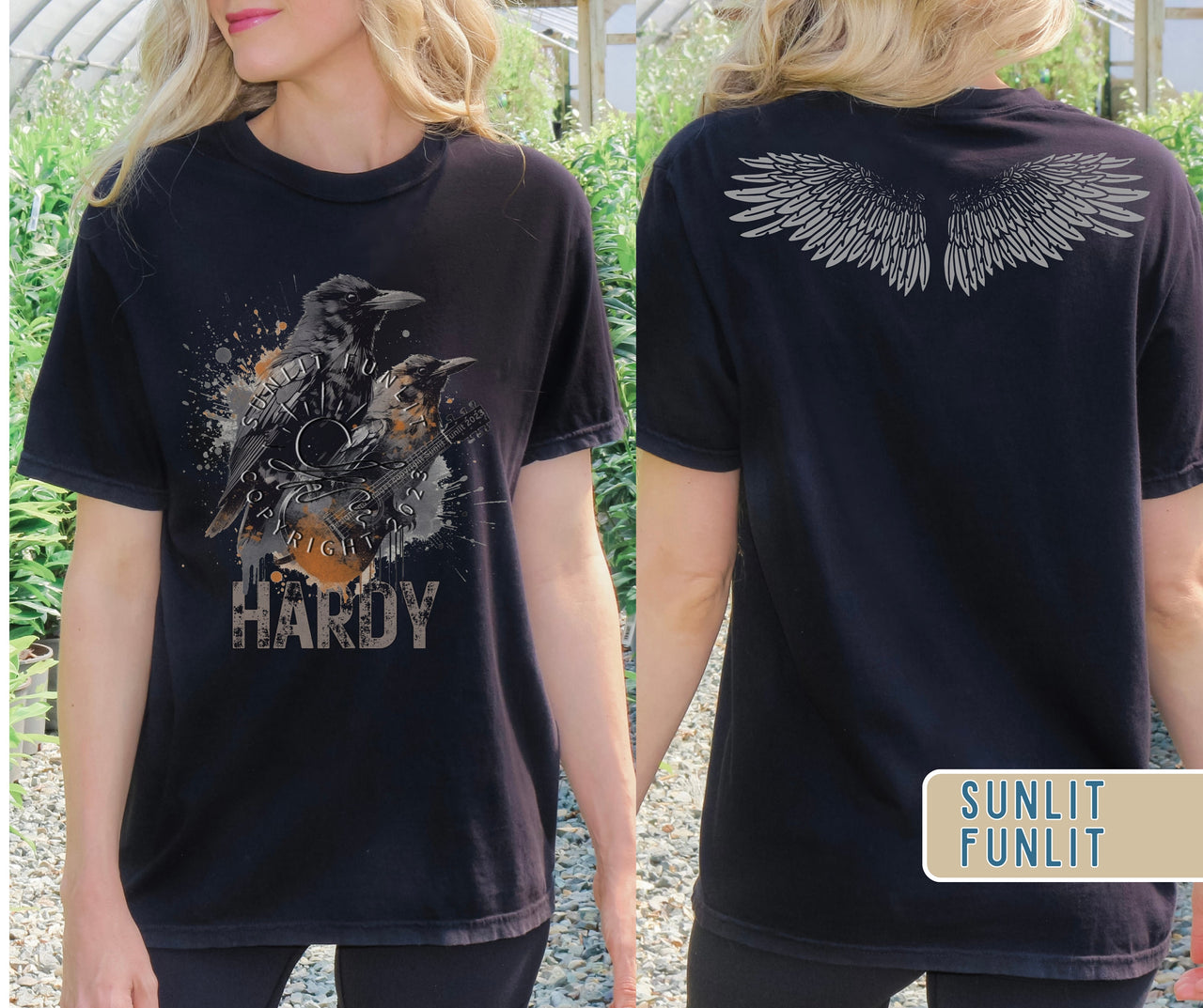 Hardy Shirt for Concert | Mockingbird and the Crow | Two Sided Tee - SunlitFunlit