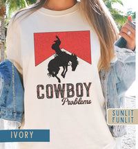 Thumbnail for Country Concert Shirt | Cowboy Problems | Oversized Tshirt Dress