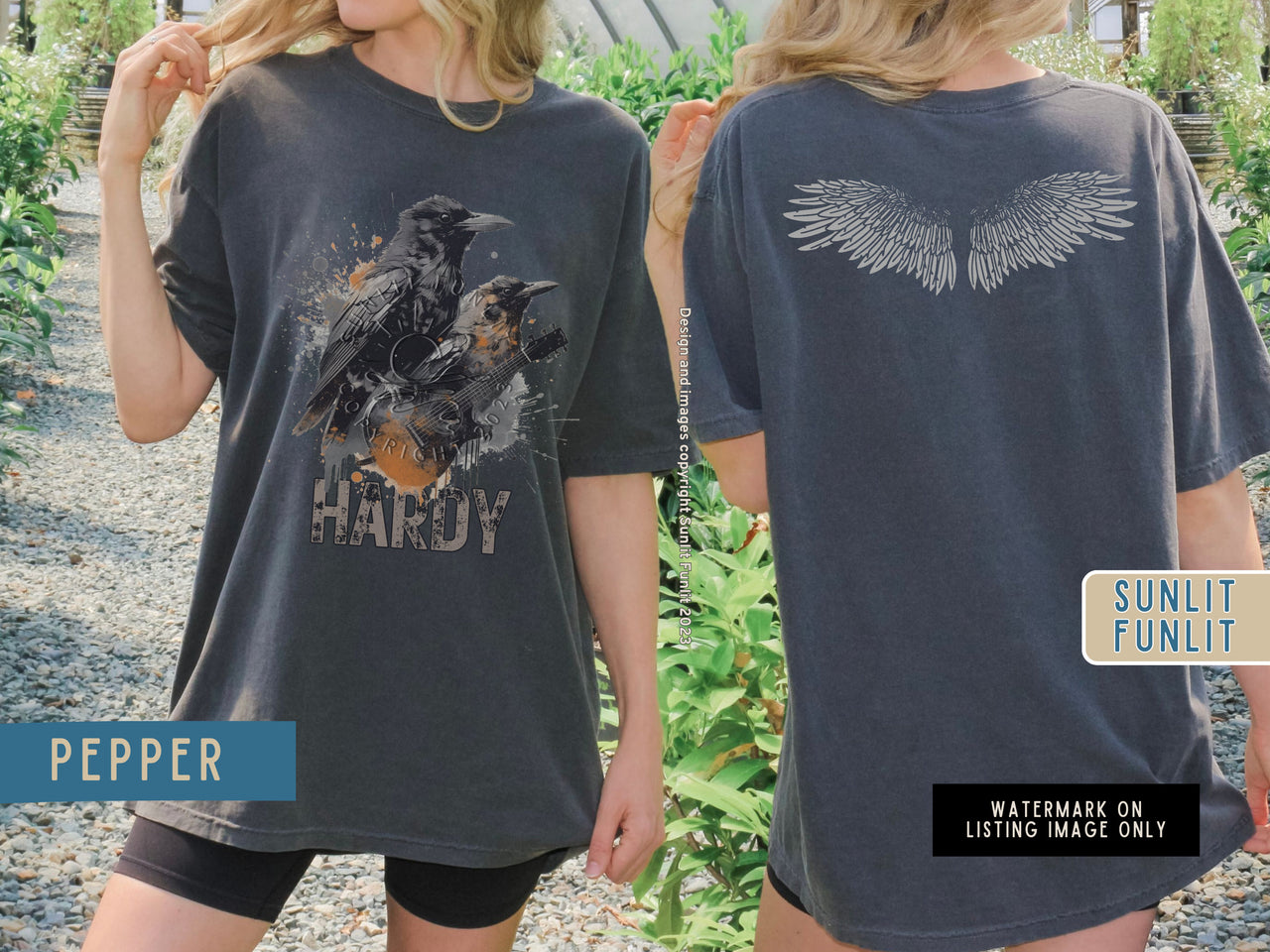 Hardy Shirt for Concert | Mockingbird and the Crow | Two Sided Tee - SunlitFunlit