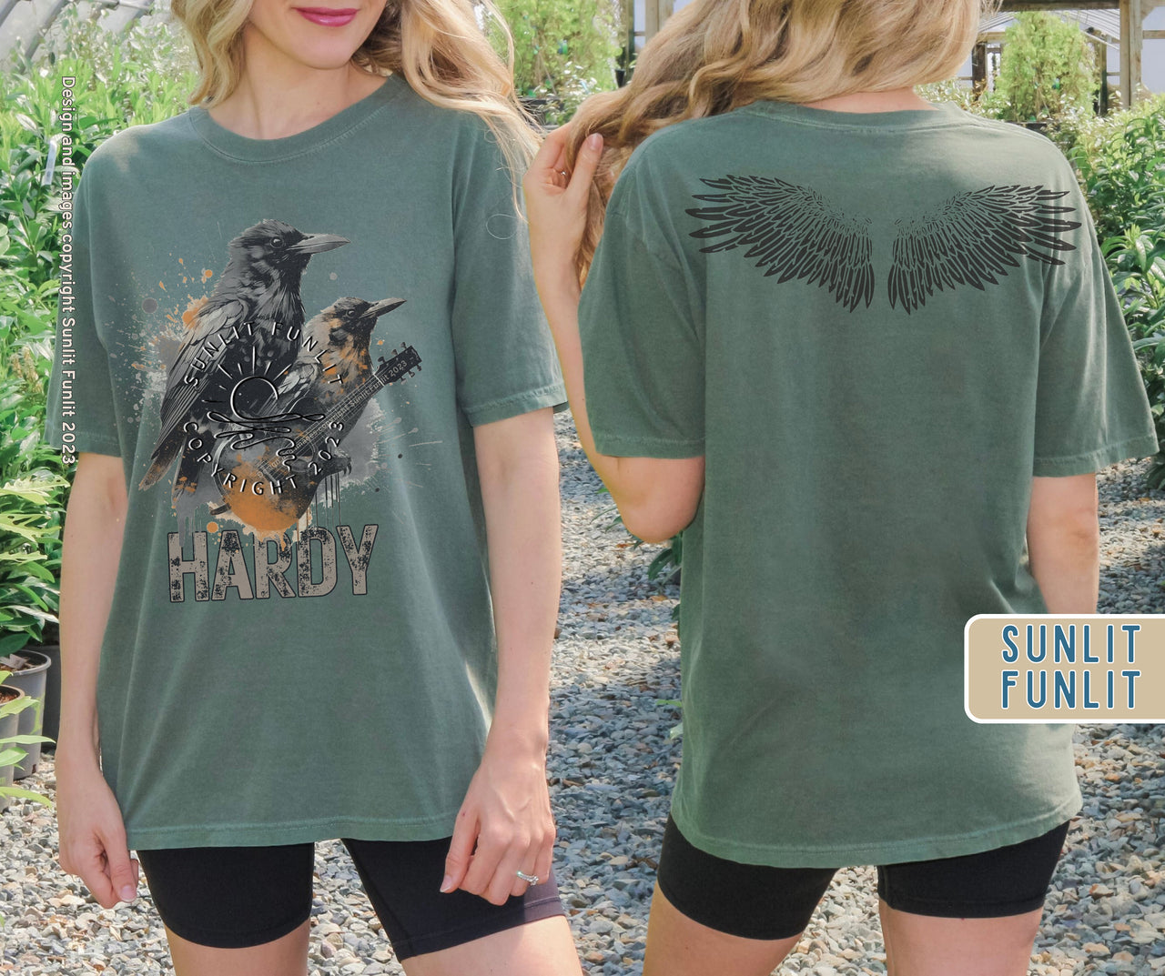 Hardy Shirt for Concert | Mockingbird and the Crow | Two Sided Tee - SunlitFunlit