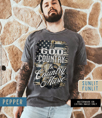 Thumbnail for Country Music Shirt Distressed Country Concert T Shirt Dress, Comfort Colors Plus Size