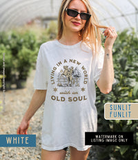 Thumbnail for Rich Men North of Richmond Shirt, New World Old Soul Tshirt, Song Lyrics, Comfort Colors Western Graphic Tee, American Rodeo Country Music - SunlitFunlit