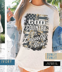 Thumbnail for Country Music Shirt Distressed Country Concert T Shirt Dress, Comfort Colors Plus Size