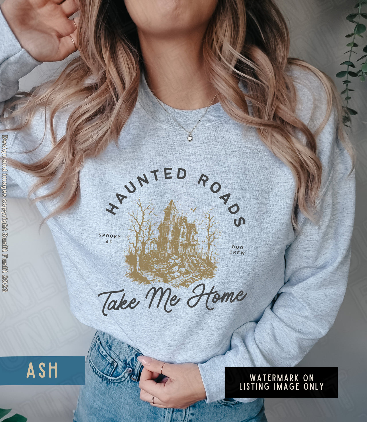 Country Girl Halloween Sweatshirt, Country Music Fall Crewneck, Haunted Roads Take Me Home Sweat Shirt, Spooky Haunted Mansion Vibes Gift - SunlitFunlit