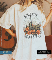 Thumbnail for Nashville Shirt Dress Country Music Concert Outfit, Gifts for Country Music Lovers, Comfort Colors Boho Guitar Music City Merch, Graphic Tee - SunlitFunlit