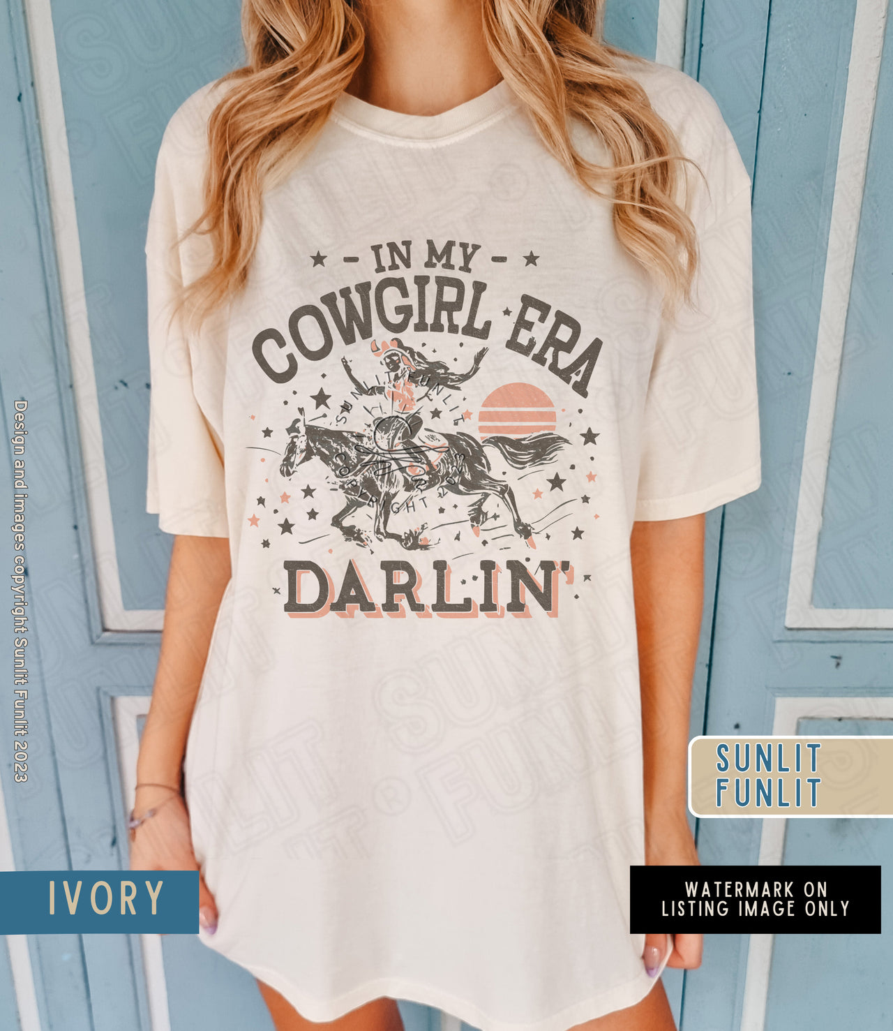 Cowgirl Era Country Concert Outfit, Comfort Colors Era Shirt, Cowgirl Theme Oversized Tshirt Dress, American Cowgirl Rodeo Western Graphic - SunlitFunlit