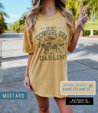 Thumbnail for Cowgirl Era Country Concert Outfit, Comfort Colors Era Shirt, Cowgirl Theme Oversized Tshirt Dress, American Cowgirl Rodeo Western Graphic - SunlitFunlit