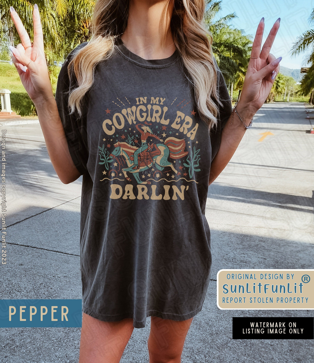 Cowgirl Era Country Concert Outfit, Comfort Colors Era Shirt, Cowgirl Theme Oversized Tshirt Dress, American Cowgirl Rodeo Western Graphic - SunlitFunlit