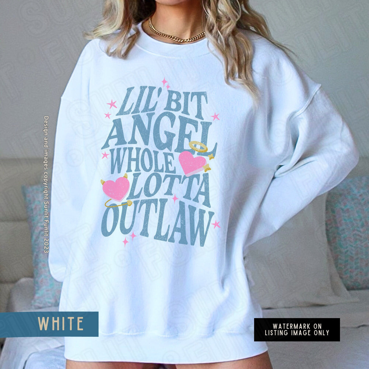 Wallen Sweatshirt, Long Live Cowgirls Country, Angel Outlaw Crewneck Pullover, Country Music Festival, Country Concert Tee, Music Fan Gift - SunlitFunlit