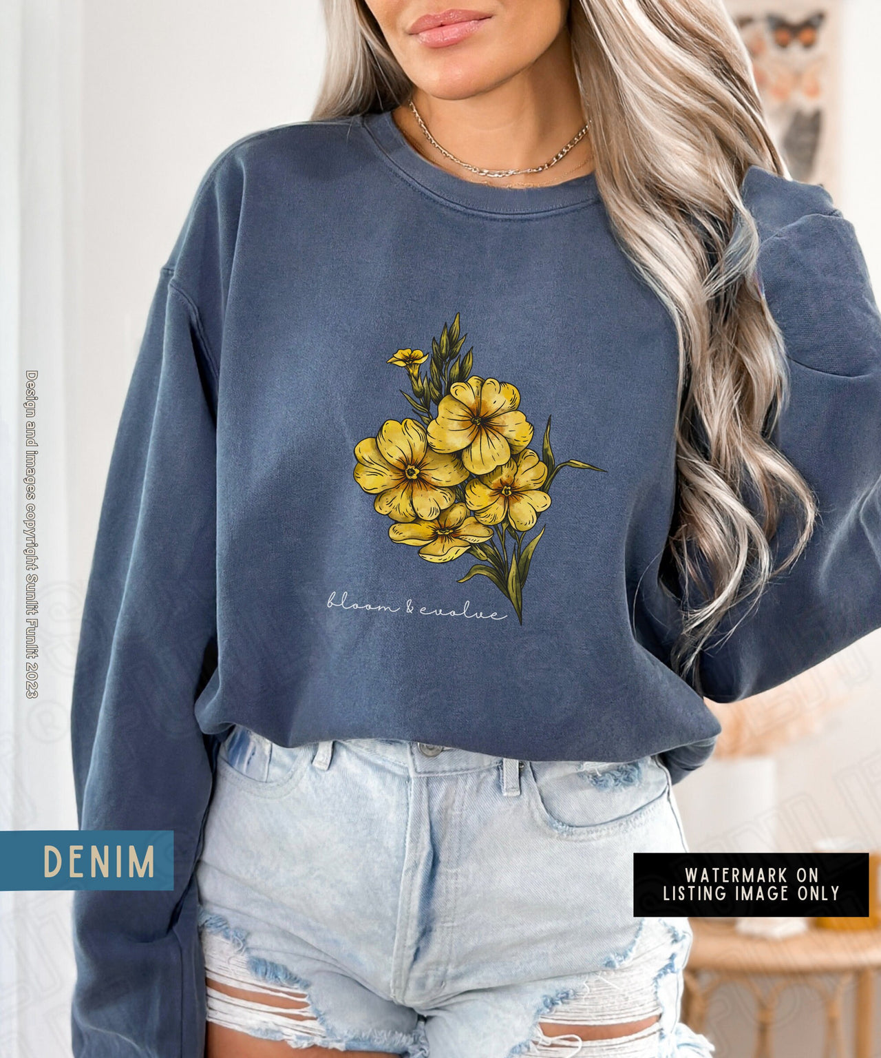 February Birth Flower Sweater, Comfort Colors Floral Sweatshirt, Feb Birth Month Flower Gift, Minimalist Vintage Primrose Shirt, Bloom Tee - SunlitFunlit