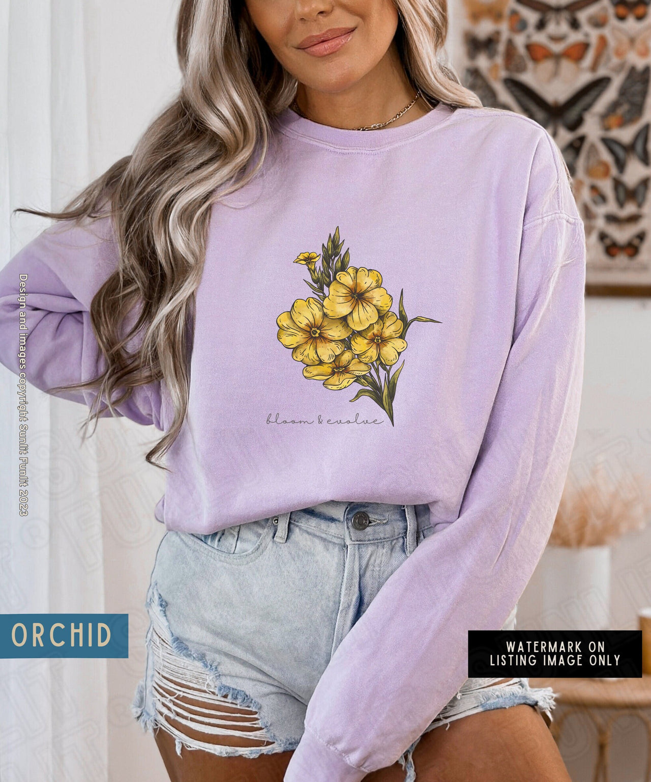 February Birth Flower Sweater, Comfort Colors Floral Sweatshirt, Feb Birth Month Flower Gift, Minimalist Vintage Primrose Shirt, Bloom Tee - SunlitFunlit