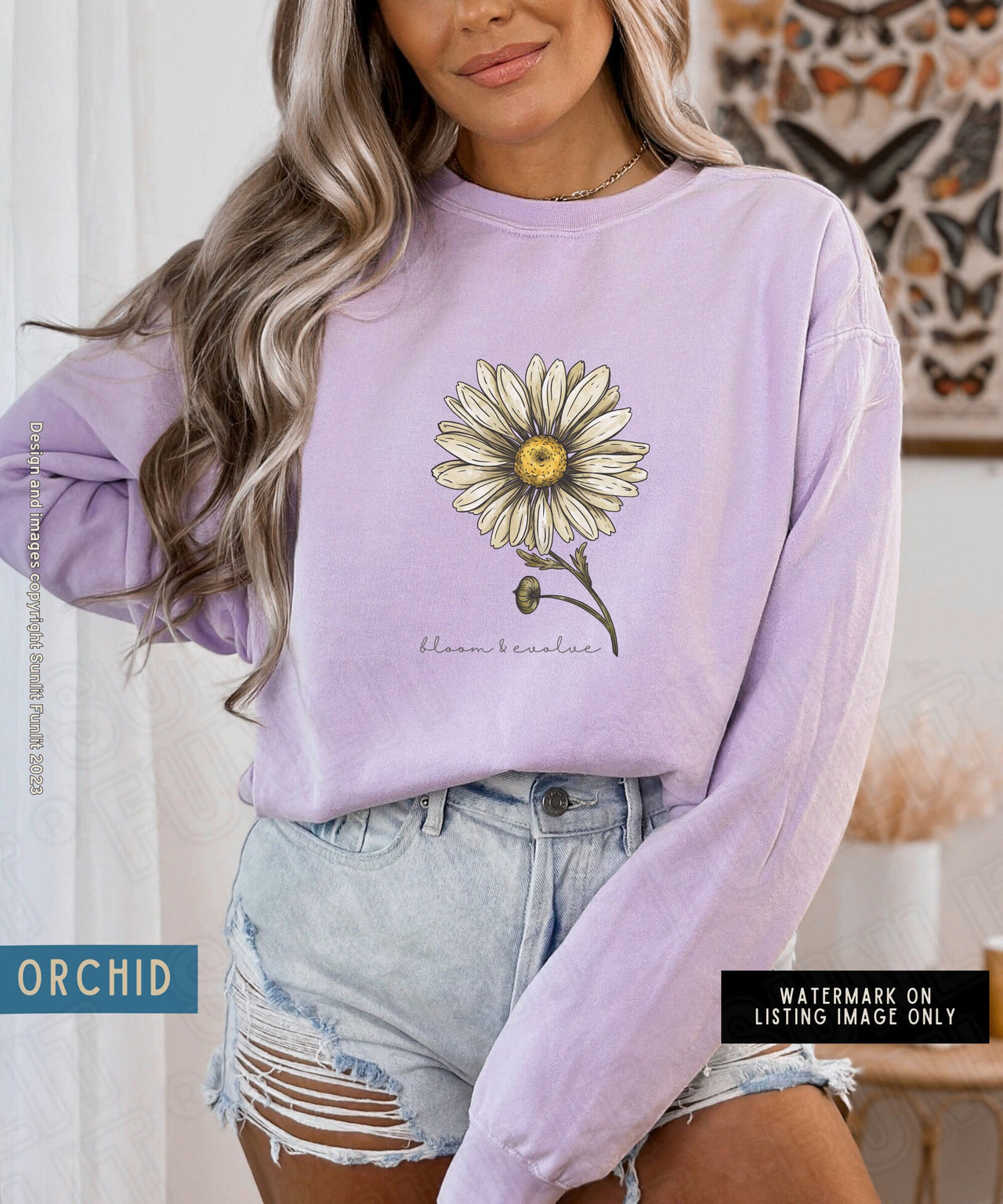 April Birth Flower Sweater, Comfort Colors Floral Sweatshirt, Minimalist Vintage Daisy Shirt, Birth Month Flower Birthday Gift Bloom Sweater - SunlitFunlit