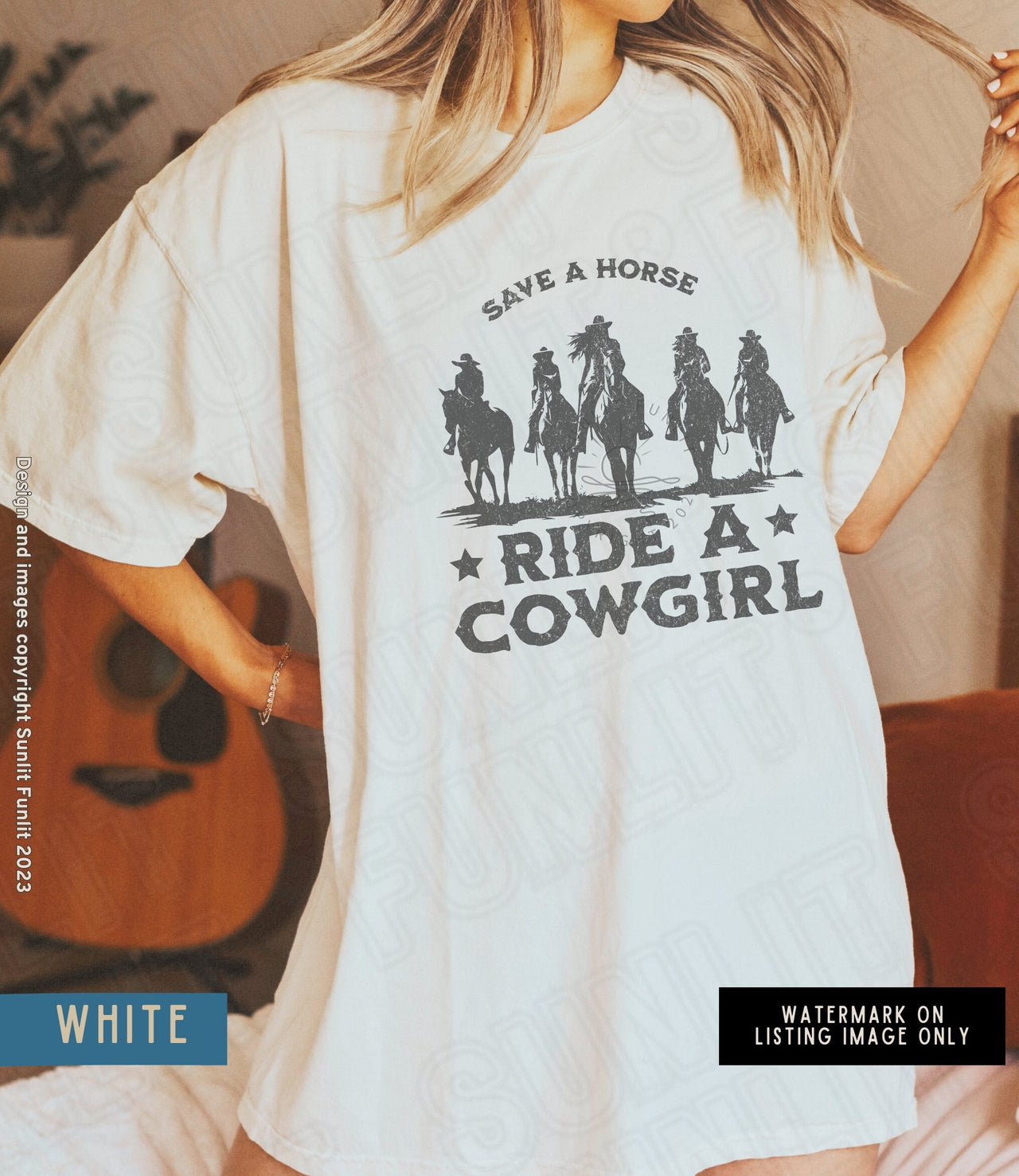 Cowgirl T Shirt Dress, Cowgirl Themed Shirt, Save A Horse Ride A Cowgirl Country Concert Tee, Comfort Colors Graphic Tshirt, Oversized Rodeo - SunlitFunlit