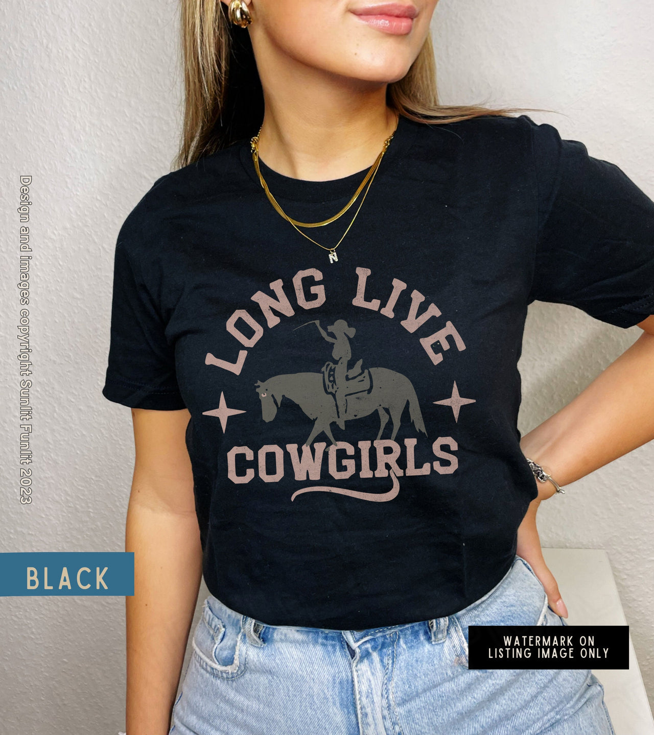 Retro Cowgirl Tshirt Cute Country Shirt, Long Live Cowgirls Outfit for Women, Cowgirl Theme Shirt Horse Print, Country Concert Rodeo Tee - SunlitFunlit