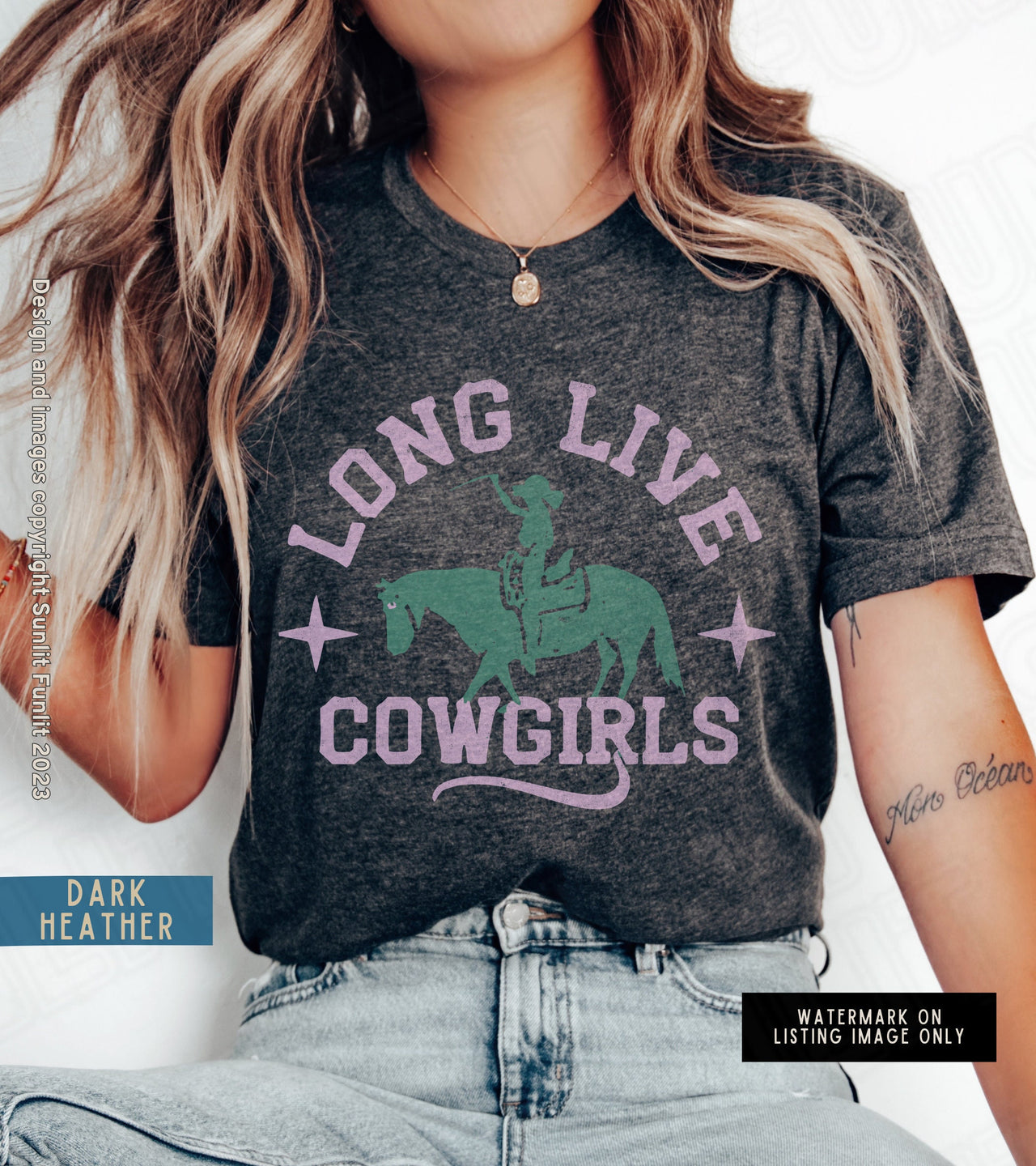 Retro Cowgirl Tshirt Cute Country Shirt, Long Live Cowgirls Outfit for Women, Cowgirl Theme Shirt Horse Print, Country Concert Rodeo Tee - SunlitFunlit