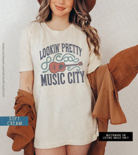 Thumbnail for Nashville Tshirt Dress Oversized Graphic Shirt, Music City Cute Nashville Tee, Tennessee Country Music Retro Guitar T Shirt Music Lover Gift - SunlitFunlit