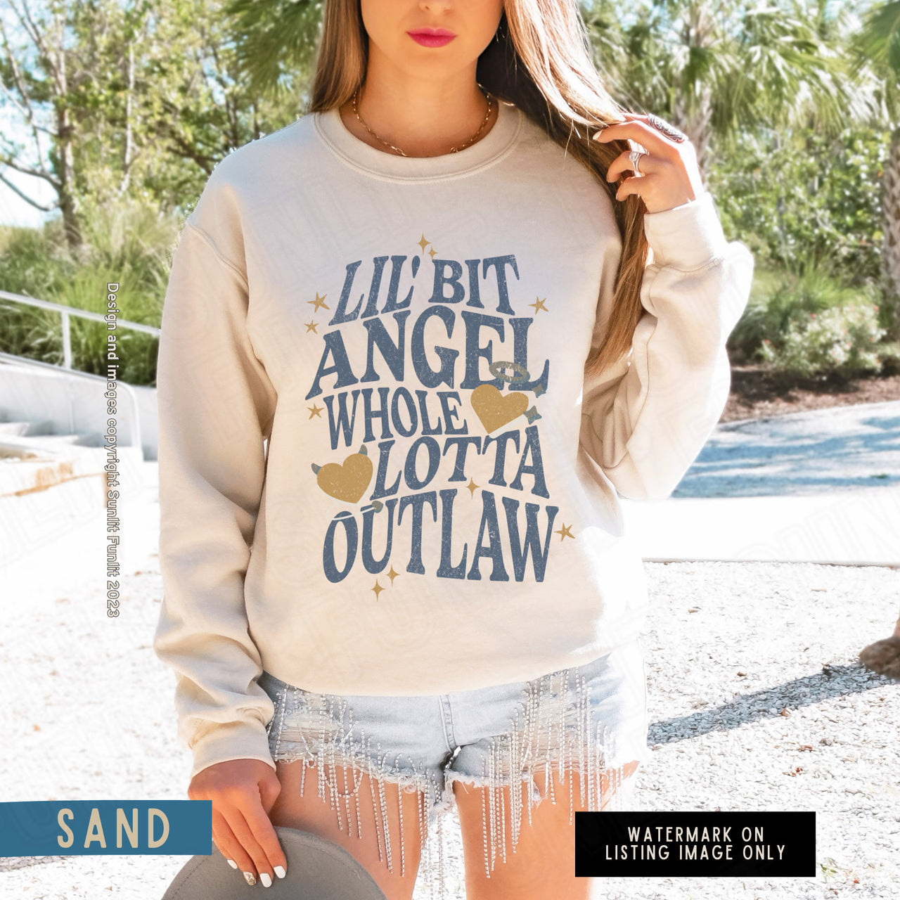 Wallen Sweatshirt, Long Live Cowgirls Country, Angel Outlaw Crewneck Pullover, Country Music Festival, Country Concert Tee, Music Fan Gift - SunlitFunlit