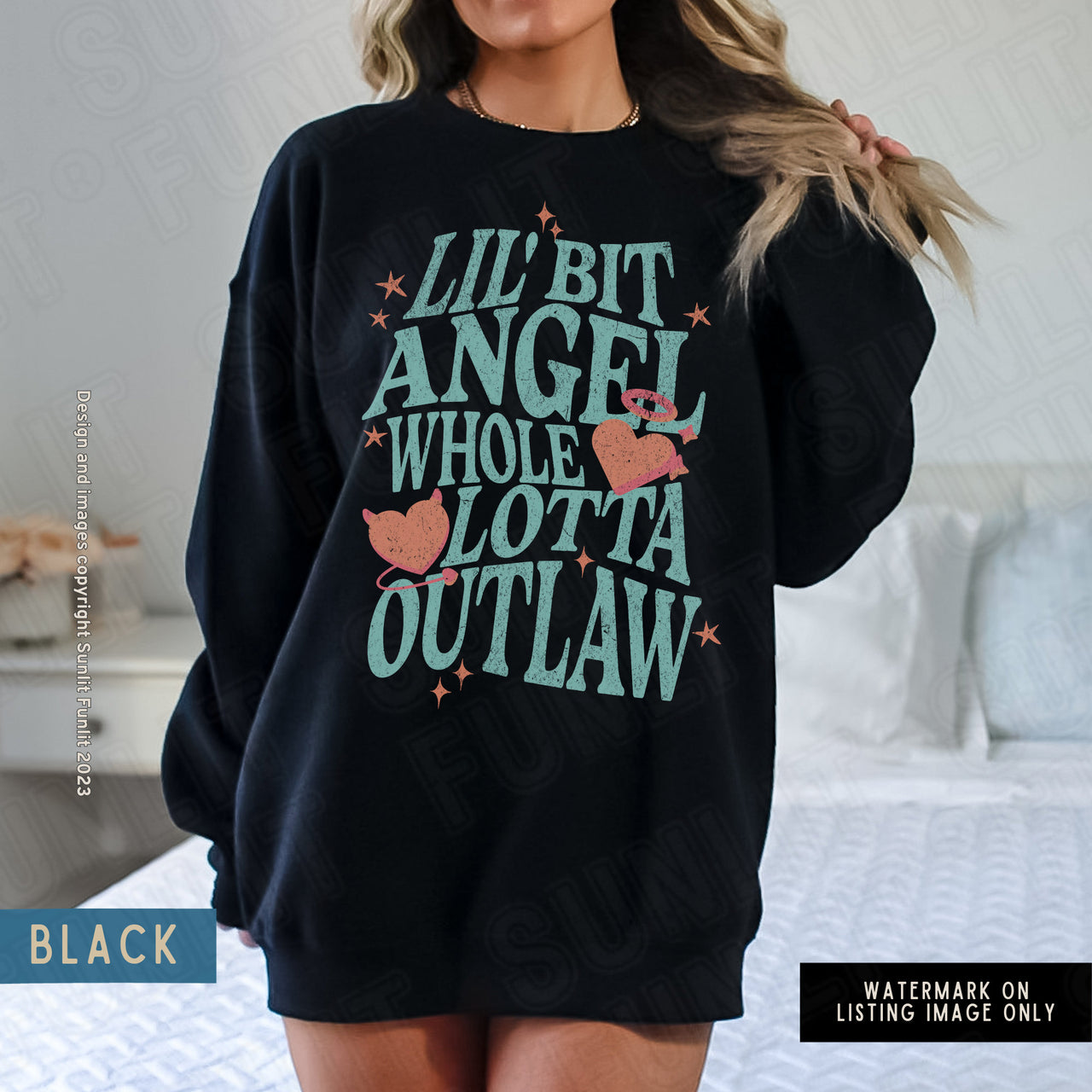 Wallen Sweatshirt, Long Live Cowgirls Country, Angel Outlaw Crewneck Pullover, Country Music Festival, Country Concert Tee, Music Fan Gift - SunlitFunlit