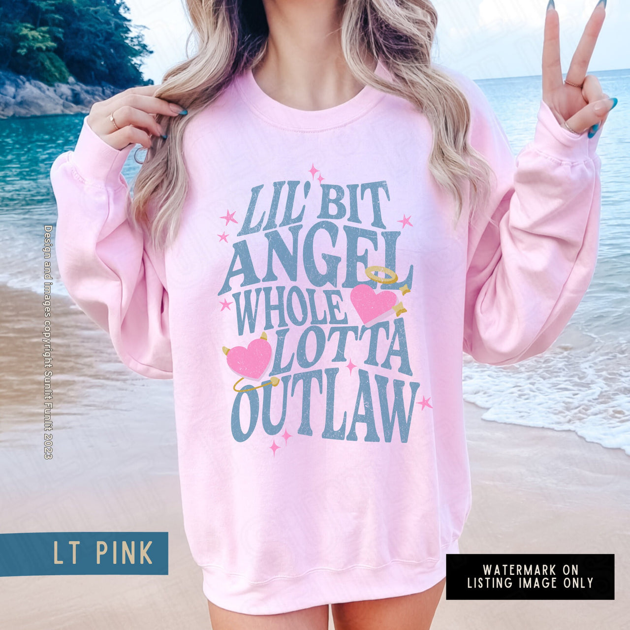 Wallen Sweatshirt, Long Live Cowgirls Country, Angel Outlaw Crewneck Pullover, Country Music Festival, Country Concert Tee, Music Fan Gift - SunlitFunlit