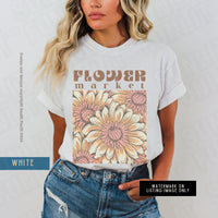 Thumbnail for Flower Market Shirt, Comfort Colors Shirts With Flowers, Cottagecore Tee, Vintage Floral Tshirt, Artsy Boho Retro Botanical Wildflower Gift - SunlitFunlit