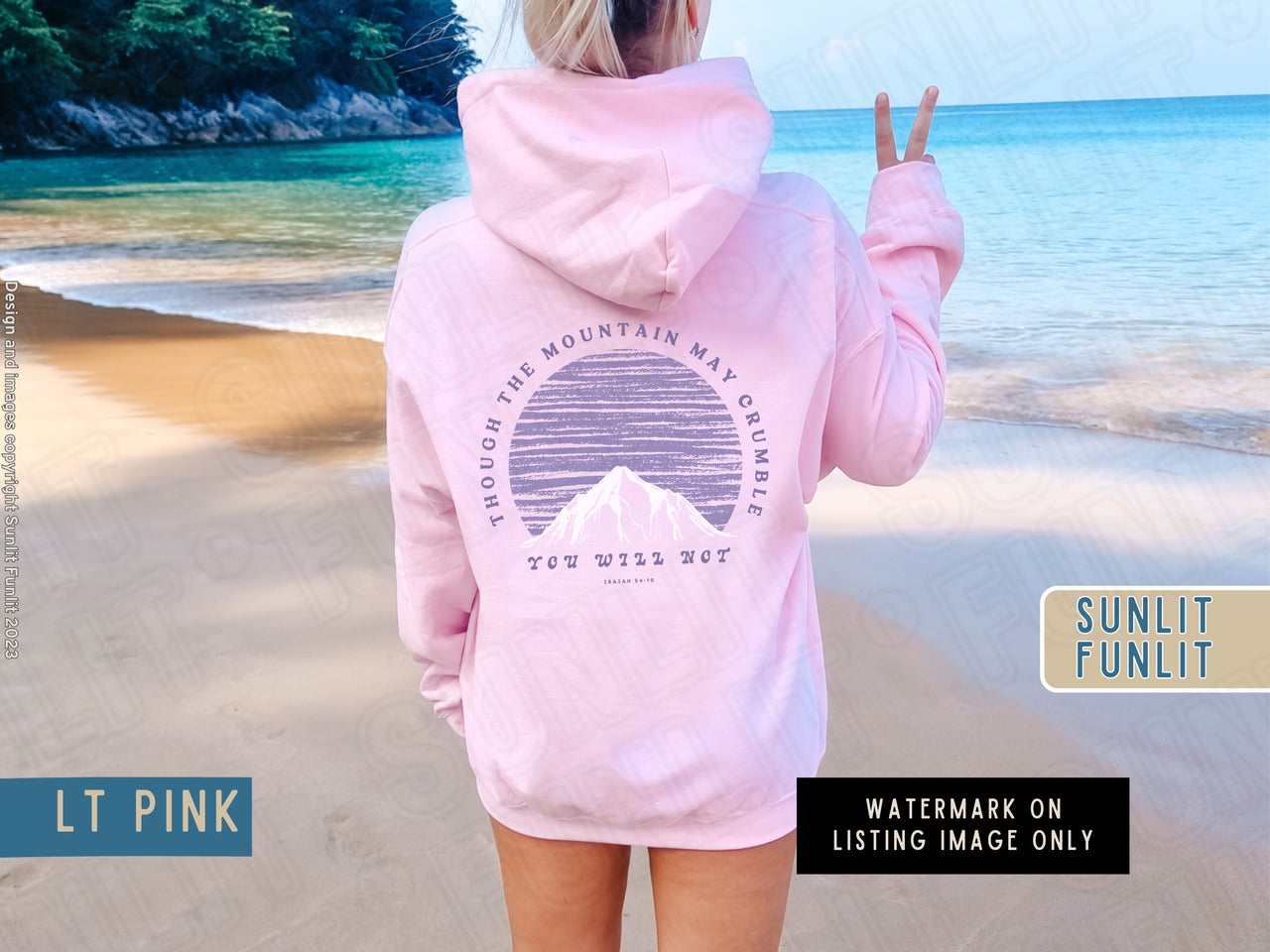 Bible Quotes Hoodie Sweatshirt, Bible Verse Words on Back, Mountain Christian Merch, Christianity Streetwear Teens, Affirmation Hoodie Gift - SunlitFunlit