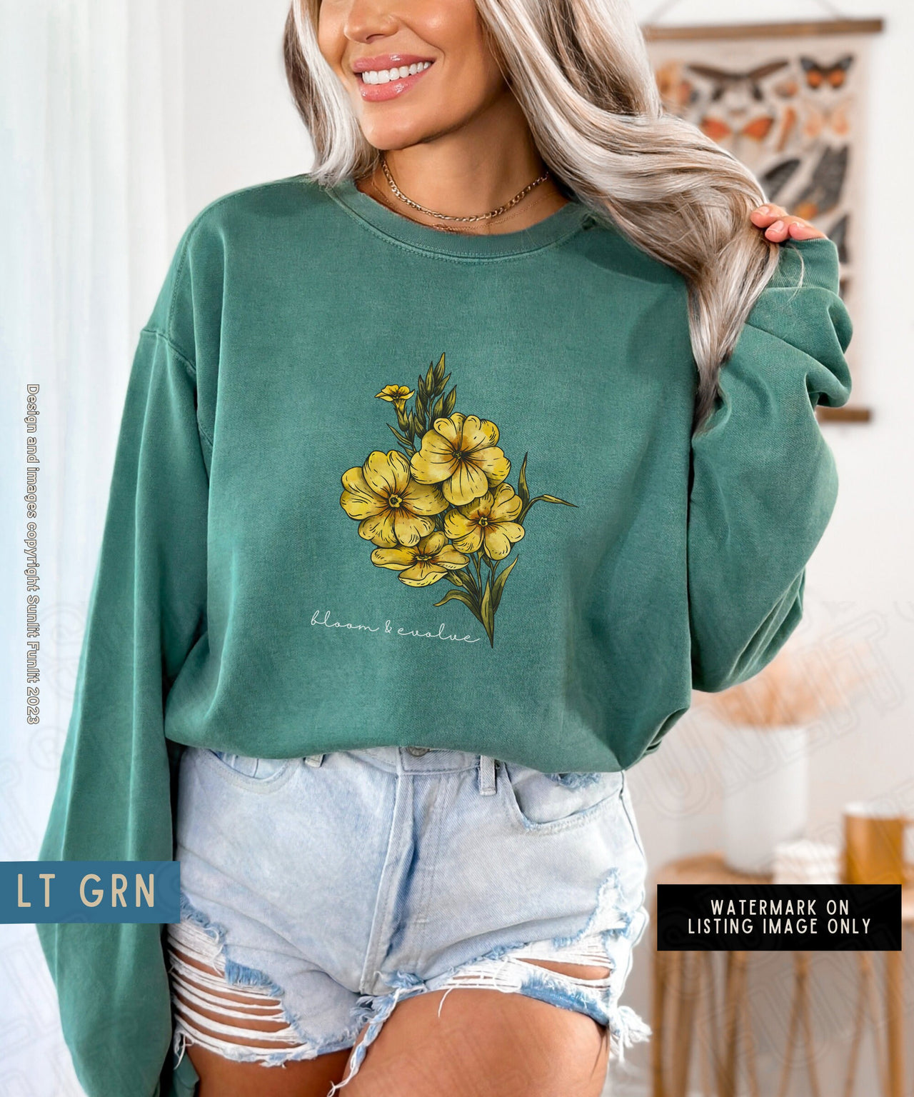 February Birth Flower Sweater, Comfort Colors Floral Sweatshirt, Feb Birth Month Flower Gift, Minimalist Vintage Primrose Shirt, Bloom Tee - SunlitFunlit