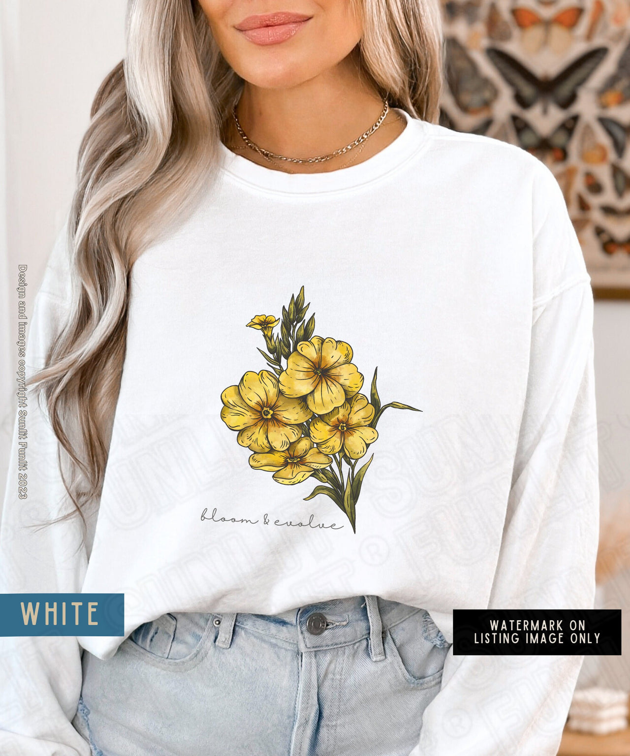 February Birth Flower Sweater, Comfort Colors Floral Sweatshirt, Feb Birth Month Flower Gift, Minimalist Vintage Primrose Shirt, Bloom Tee - SunlitFunlit