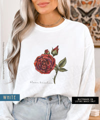 Thumbnail for June Birth Flower Sweater, Comfort Colors Floral Sweatshirt, Minimalist Vintage Rose Shirt, Birth Month Flower Birthday GIft, Bloom Sweater - SunlitFunlit