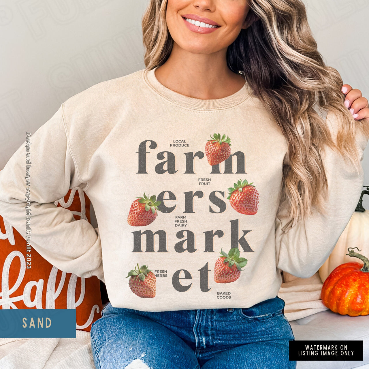 Strawberry Sweatshirt, Womens Tshirts Strawberry, Cute Aesthetic Shirt Strawberry Clothes, Pink Cottagecore Sweater, Farmers Market Crewneck - SunlitFunlit