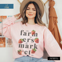 Thumbnail for Strawberry Sweatshirt, Womens Tshirts Strawberry, Cute Aesthetic Shirt Strawberry Clothes, Pink Cottagecore Sweater, Farmers Market Crewneck - SunlitFunlit