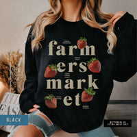 Thumbnail for Strawberry Sweatshirt, Womens Tshirts Strawberry, Cute Aesthetic Shirt Strawberry Clothes, Pink Cottagecore Sweater, Farmers Market Crewneck - SunlitFunlit