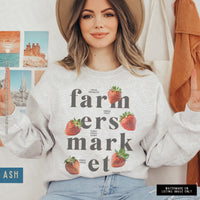 Thumbnail for Strawberry Sweatshirt, Womens Tshirts Strawberry, Cute Aesthetic Shirt Strawberry Clothes, Pink Cottagecore Sweater, Farmers Market Crewneck - SunlitFunlit