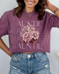 Thumbnail for Wildflower Auntie Shirt Comfort Colors, Aunty Tshirt - SunlitFunlit