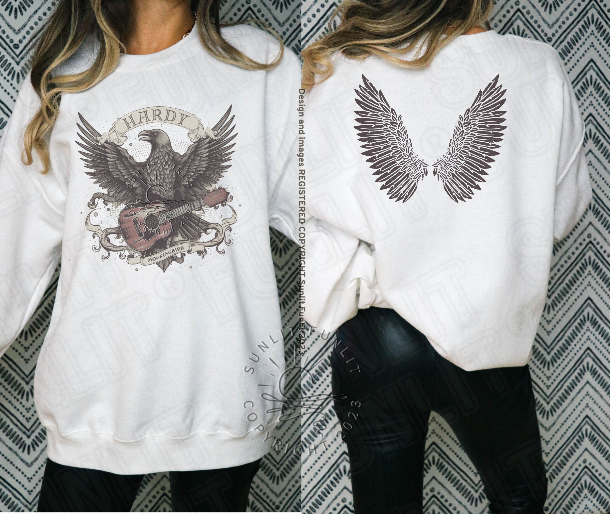 Hardy Sweatshirt for Concert, Hardy Shirt Mockingbird Crow, Country Music Sweater, Two Sided Crewneck Sweater, Oversized Hardy Fan Gift - SunlitFunlit