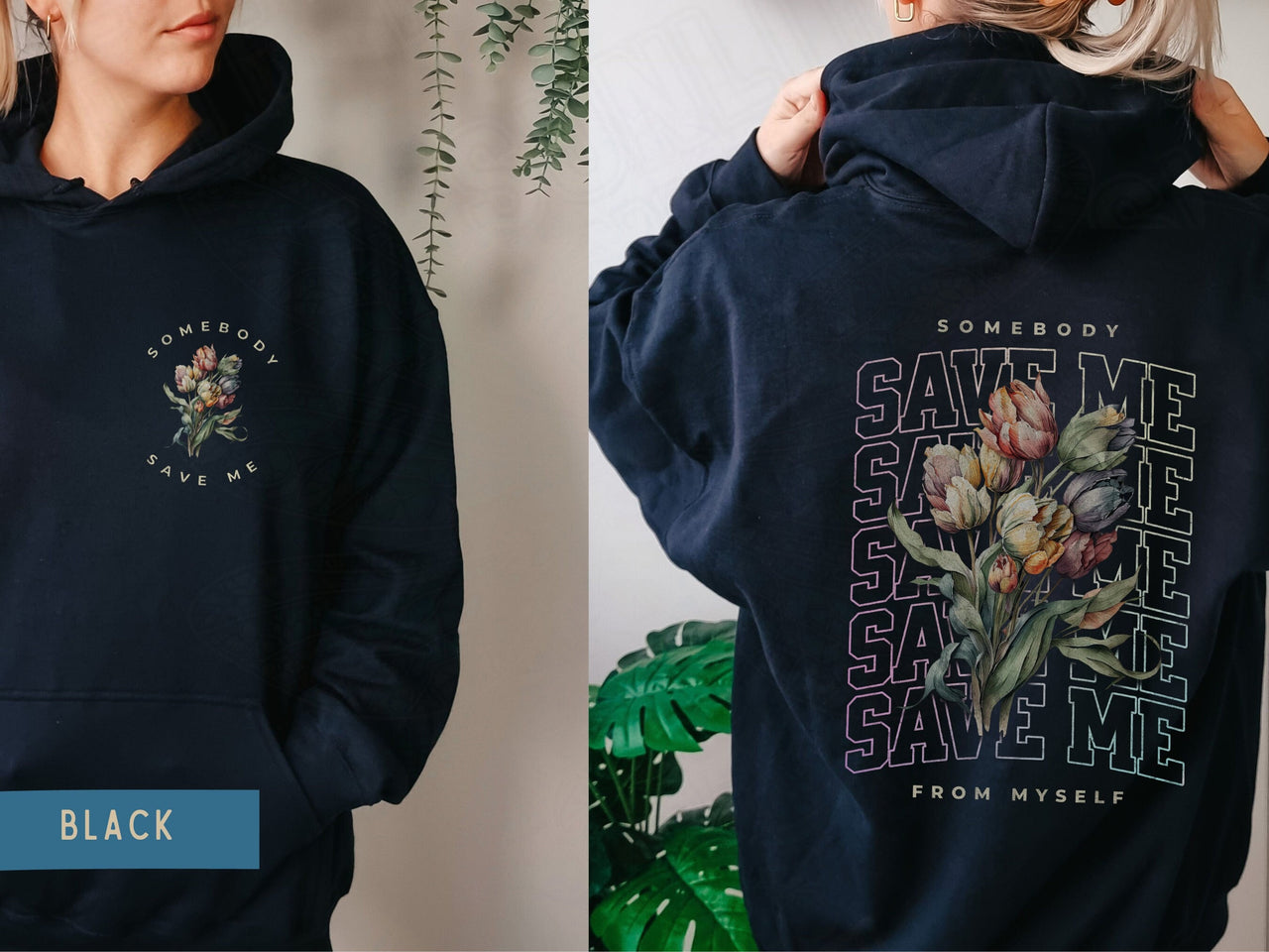 Jelly Roll Hoodie Somebody Save Me Sweatshirt, Jelly Roll Concert Merch Pullover, Two Sided Floral Oversized Country Music Shirt, Fan Gift - SunlitFunlit