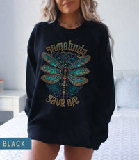 Thumbnail for Jelly Roll Sweatshirt Somebody Save Me Sweater, Jelly Roll Concert Merch, Country Music Shirt, Save Me From Myself Dragonfly Sweatshirt Gift - SunlitFunlit