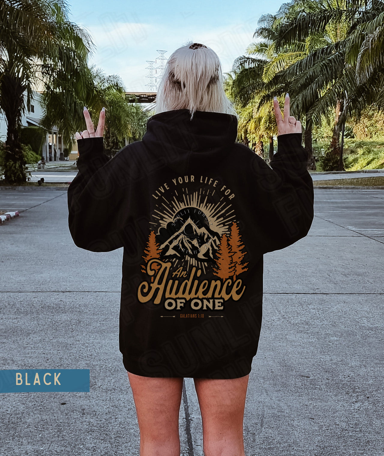 Christian Hoodie Words on Back, Galatians Sweatshirt Mountain, Hoodies Front and Back, Subtle Christian Aesthetic Sweater, Religious Gift - SunlitFunlit