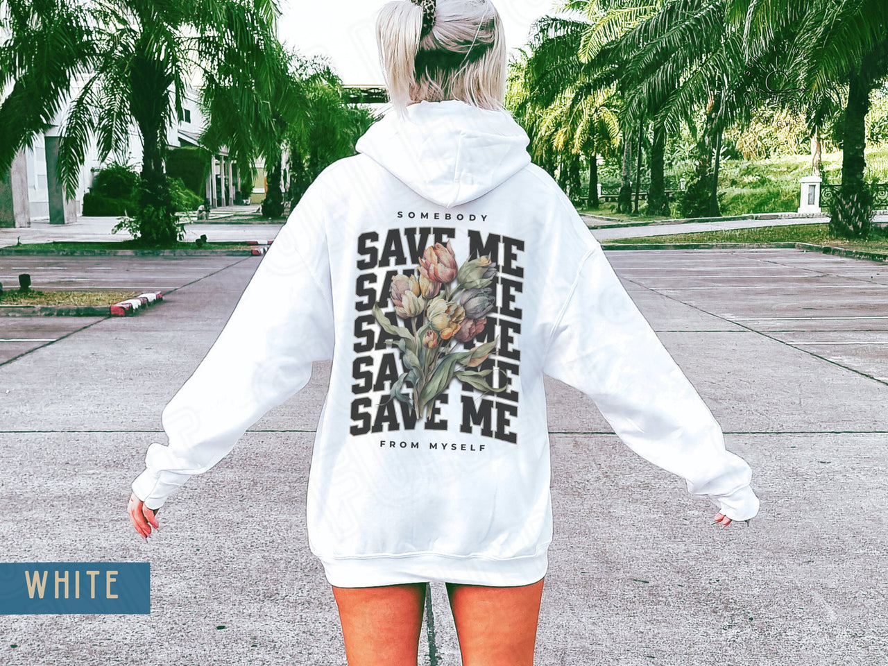 Jelly Roll Hoodie Somebody Save Me Sweatshirt, Jelly Roll Concert Merch Pullover, Two Sided Floral Oversized Country Music Shirt, Fan Gift - SunlitFunlit