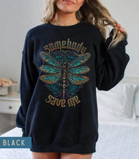 Thumbnail for Jelly Roll Sweatshirt Somebody Save Me Sweater, Jelly Roll Concert Merch, Country Music Shirt, Save Me From Myself Dragonfly Sweatshirt Gift - SunlitFunlit