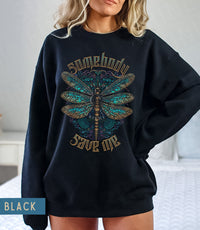 Thumbnail for Jelly Roll Sweatshirt Somebody Save Me Sweater, Jelly Roll Concert Merch, Country Music Shirt, Save Me From Myself Dragonfly Sweatshirt Gift - SunlitFunlit